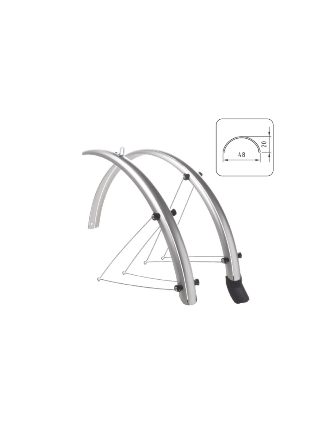 Kit parafanghi policarbonato con paraspruzzo - 28"x48mm