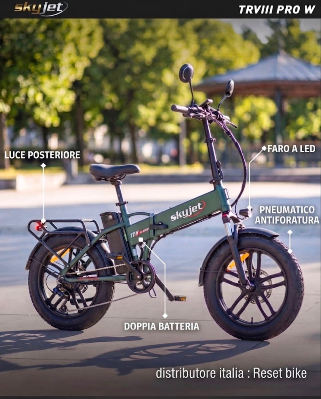 Bicicletta Elettrica Skyjet GT3 PRO 250W con doppia batteria