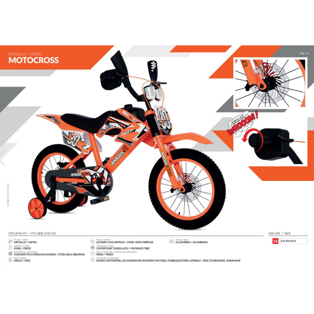 Bicicletta bambino Magik Bike Motocross 16"