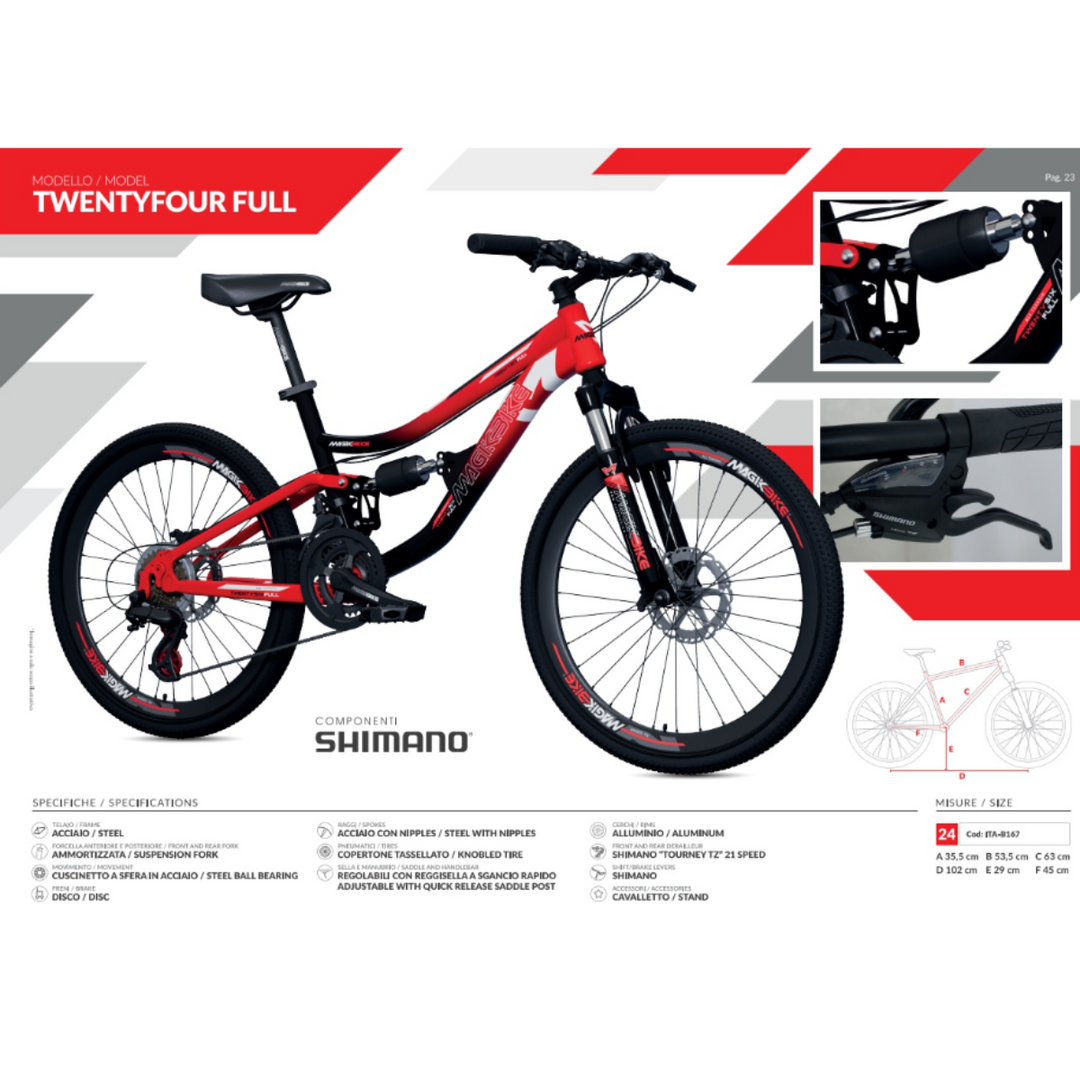 Bicicletta bambino Magik Bike mtb 24" Full B167
