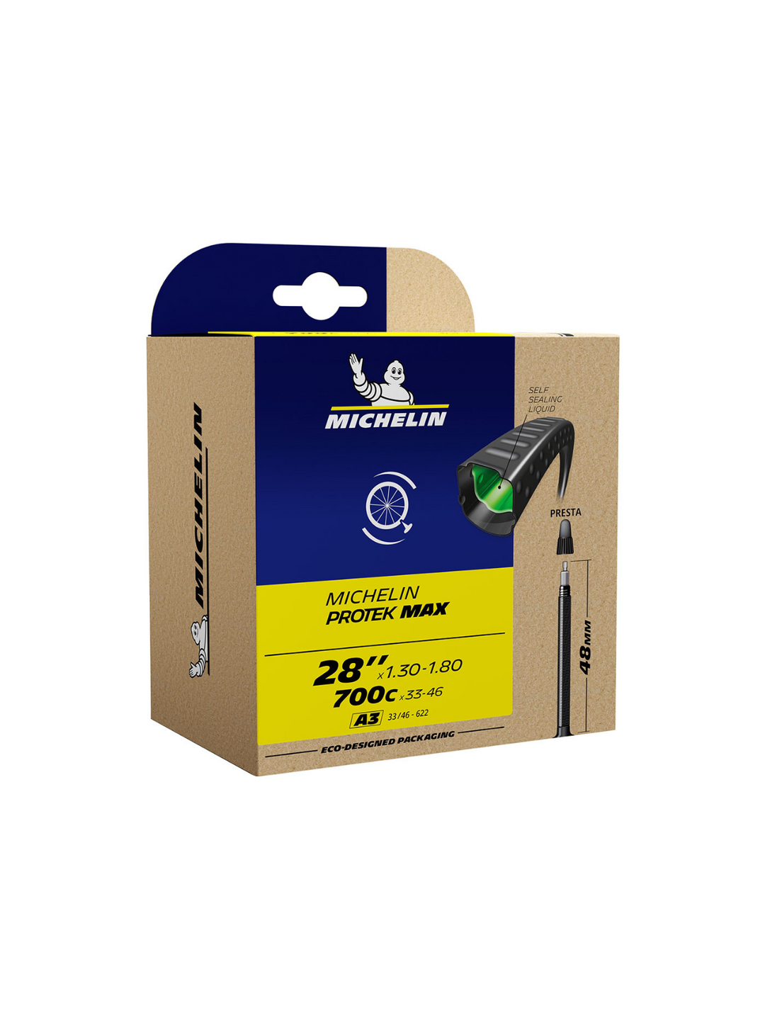 Camera d'aria Michelin M 28-A3 Protek Max PR 48MM 700X33/46