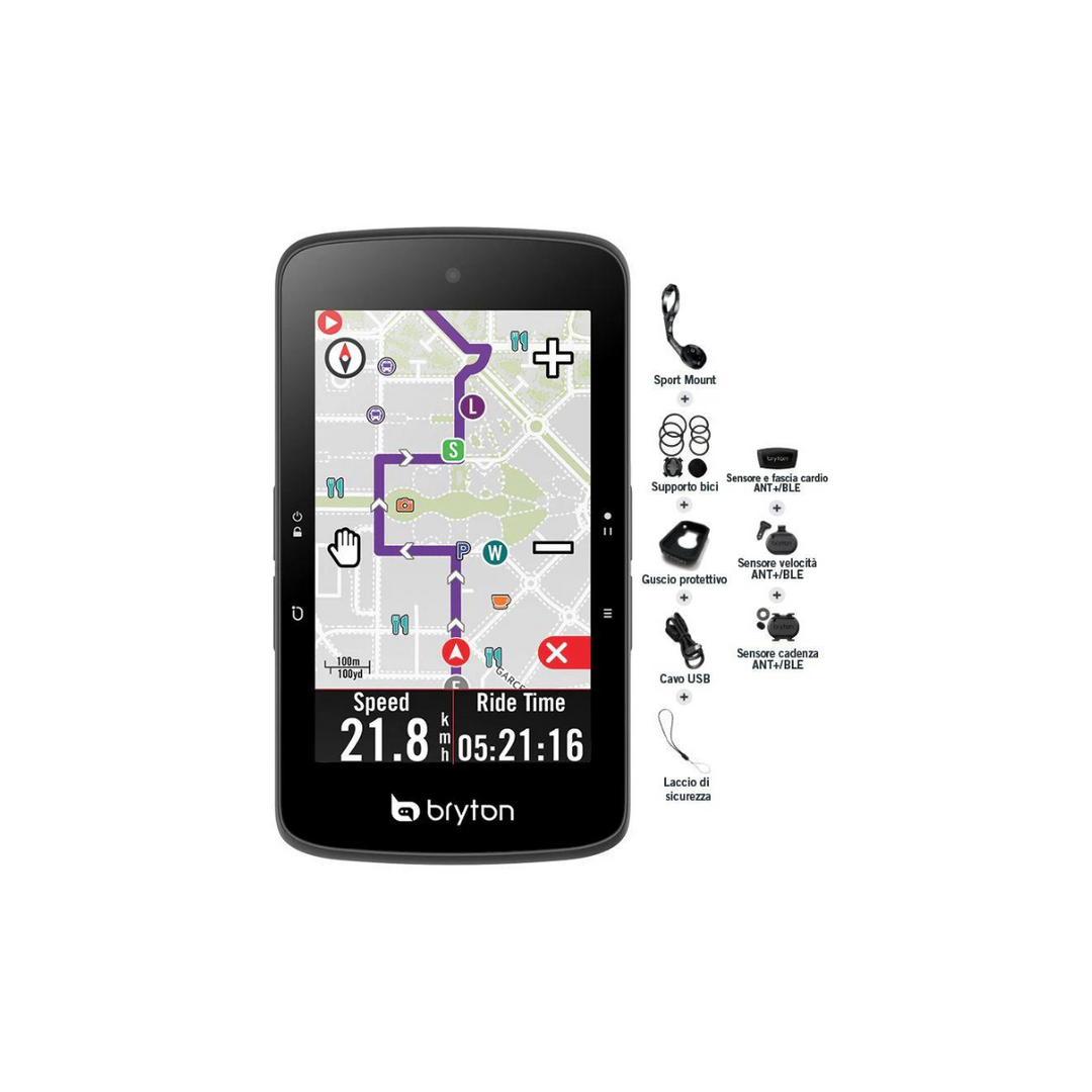 Bryton ciclo computer Rider S800T + fascia cardio + dual sensor